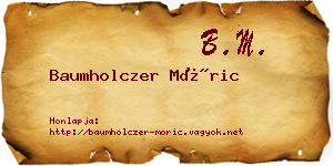 Baumholczer Móric névjegykártya